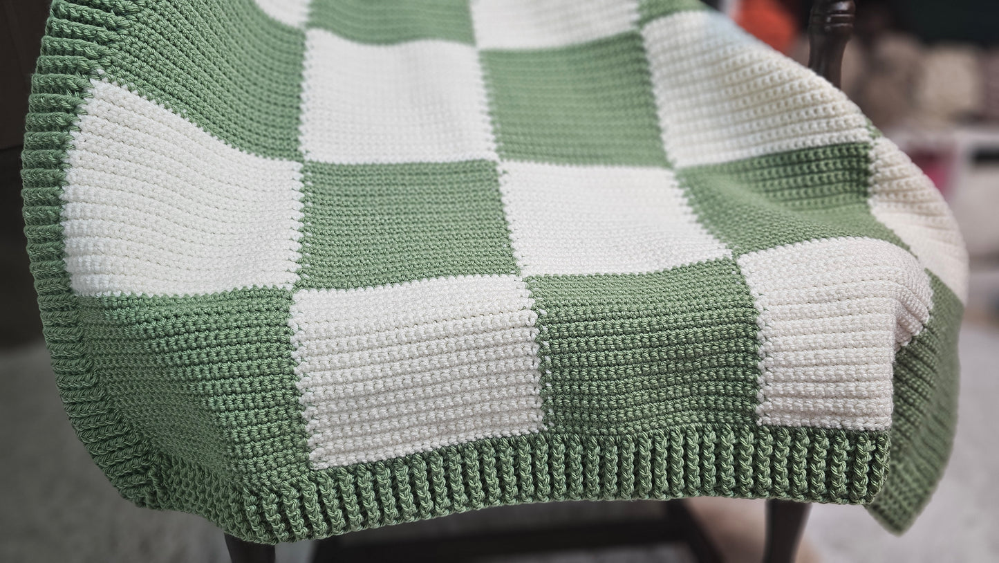 Green & Cream Baby Blanket